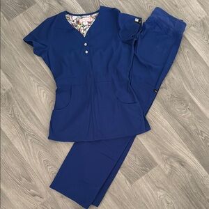 Koi Blue Scrub Set